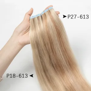 Blonde PU Seamless Tape-In Extensions (4x0.8cm, 20pcs, 12-24inch)