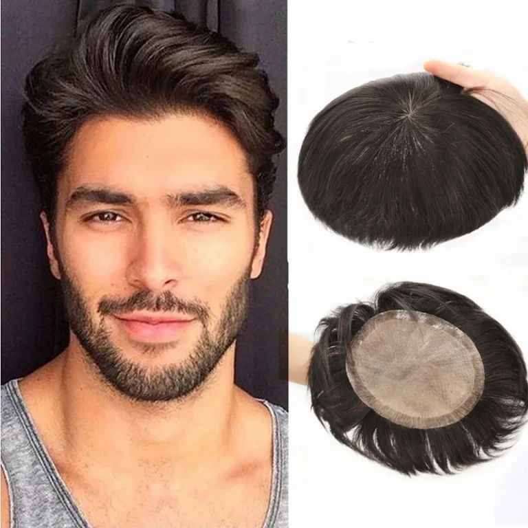 Men’s Thin Skin Human Hair Toupee (Replacement System)