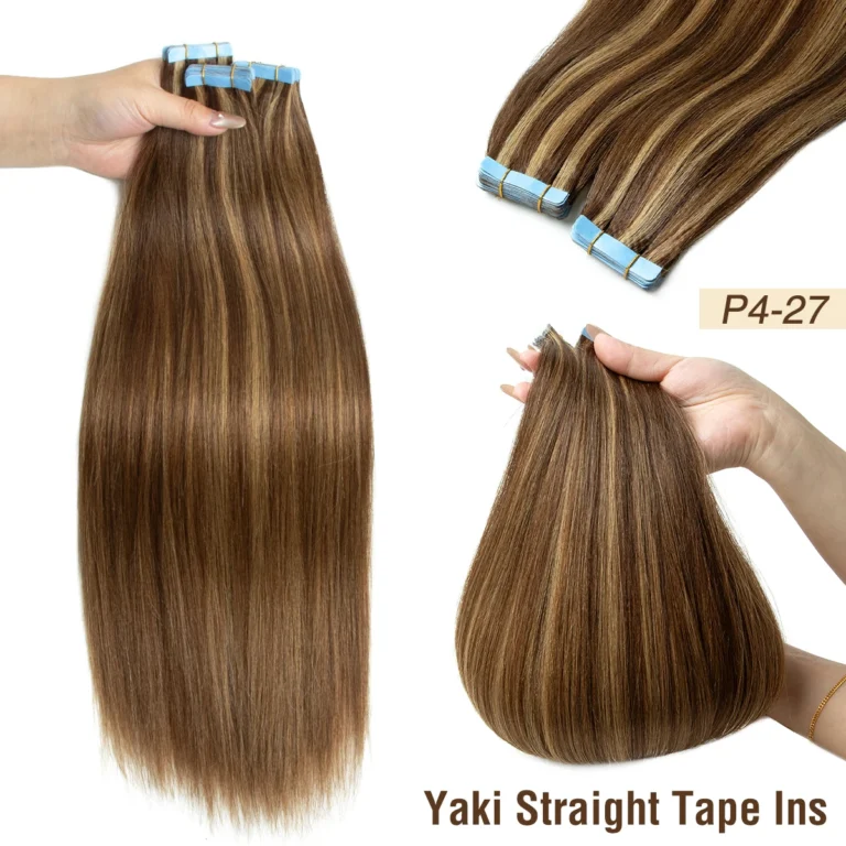 P4-27 Light Yaki Tape-In Extensions (14-24inch, 20pcs, Remy)