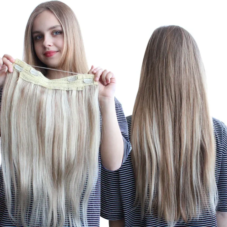 Invisible Fish Line Clip-In Human Hair Extensions (4 Clips)