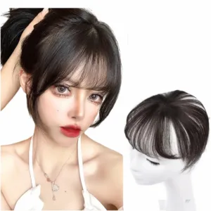 3D Clip-In Human Hair Bangs (Transparent Lace, Non-Remy)