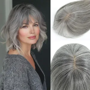 Human Hair Topper with 360° Bangs (20-35cm)