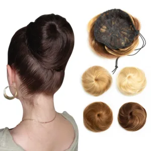 MRS HAIR Human Hair Bun (Claw/Drawstring, Clip-On)