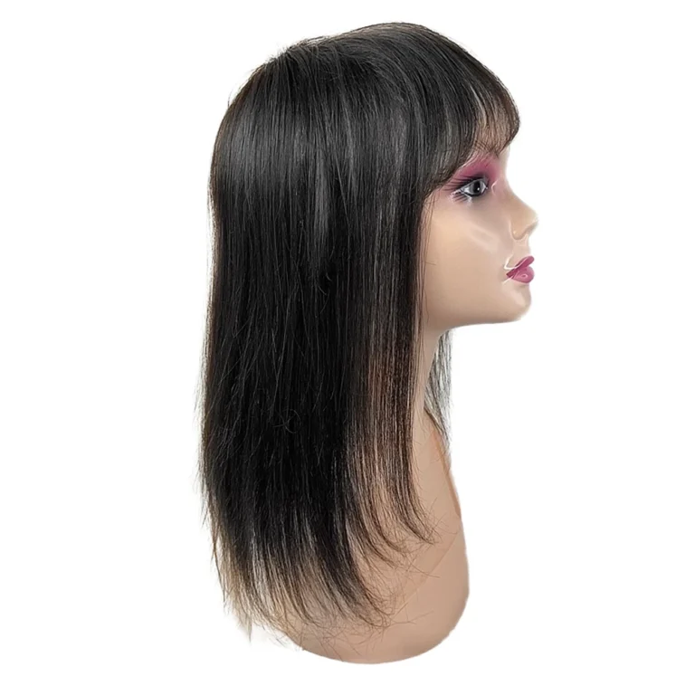 14x14cm Human Hair Topper with Bangs (10-18inch, Remy)