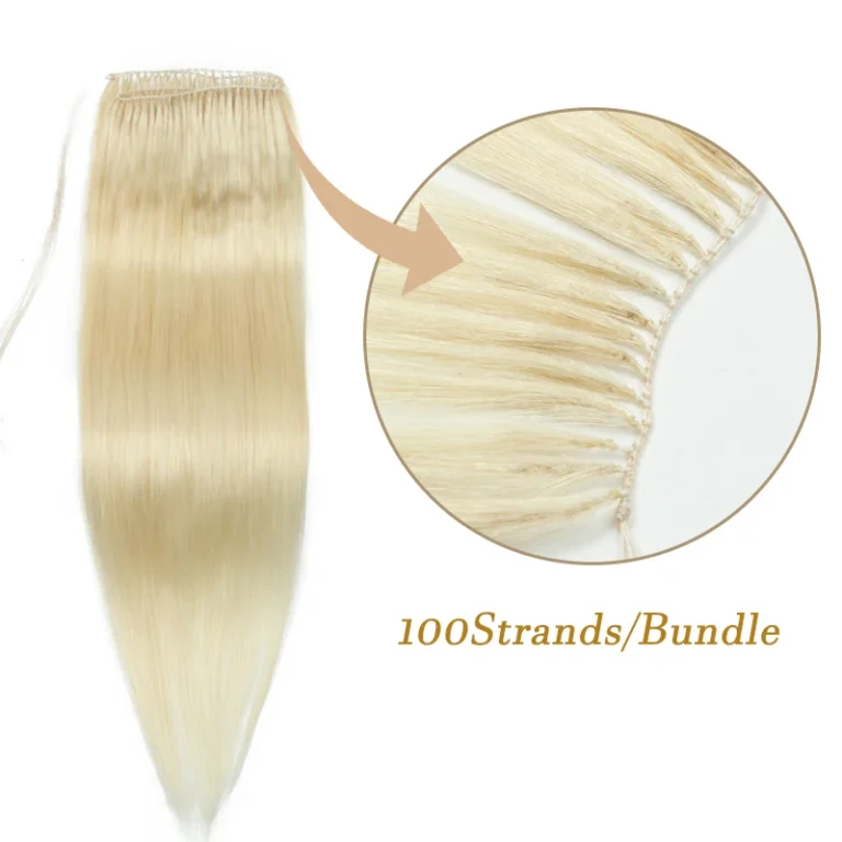 Invisible Feather Tip Hair Bundles (Blonde, 40cm, 100 strands)