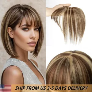 MRSHAIR Human Hair Topper with Clips (5x9cm Base)