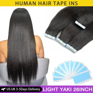 MRS HAIR Light Yaki Tape-In Extensions (12-26inch, 20pcs, Remy)