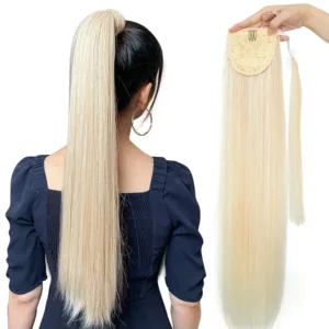 #60 Blonde Clip-On Human Hair Ponytail (Remy)