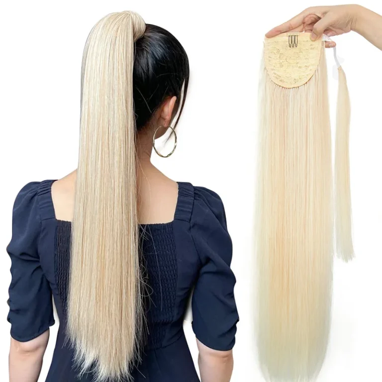 #60 Blonde Clip-On Human Hair Ponytail (Remy)