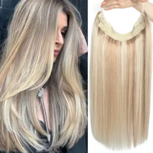 MRSHAIR Clip-In Human Hair Extension (P18-613, Fish Line, 4 Clips)
