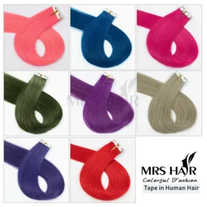 Colorful Mini Tape-In Extensions (Pink/Purple, 2g/pc)