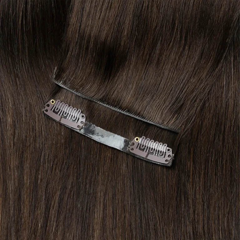 Invisible PU Clip-In Human Hair Extensions (7pcs, 100-120g)