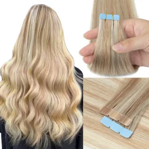 Mini Tape-In Human Hair Extensions (10pcs, 12-24inch, Remy)