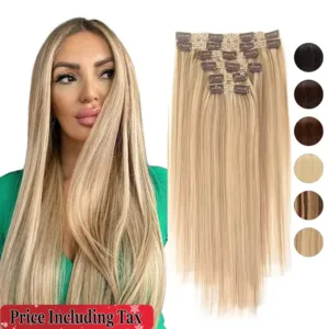 Clip-In Human Hair Extension (24inch, 240g, 6pcs, Remy)
