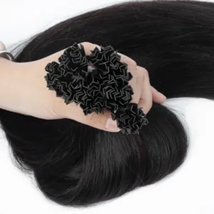 Light Yaki K Tip Human Hair Extensions (14-26inch, Remy)