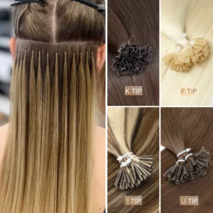 K Tip Keratin Human Hair Extensions (12-24inch, Remy)