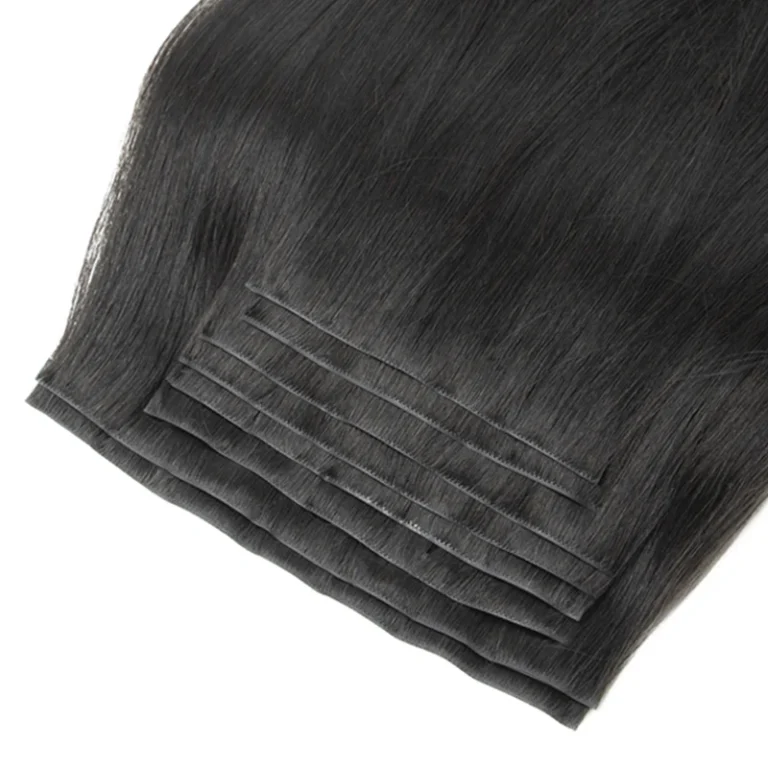 Invisible PU Clip-In Human Hair Extension (7pcs, 100-120g)
