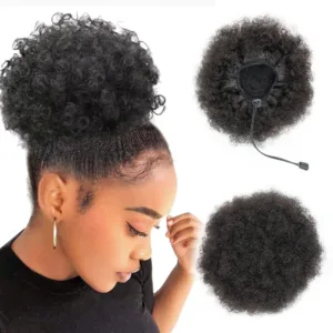 Kinky Curly Afro Puff Drawstring Ponytail (4-8inch)