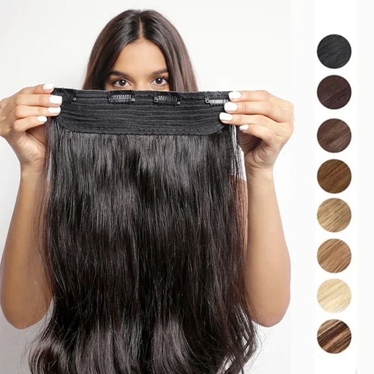 #1B Clip-In Human Hair Extension (One Piece, 5 clips)