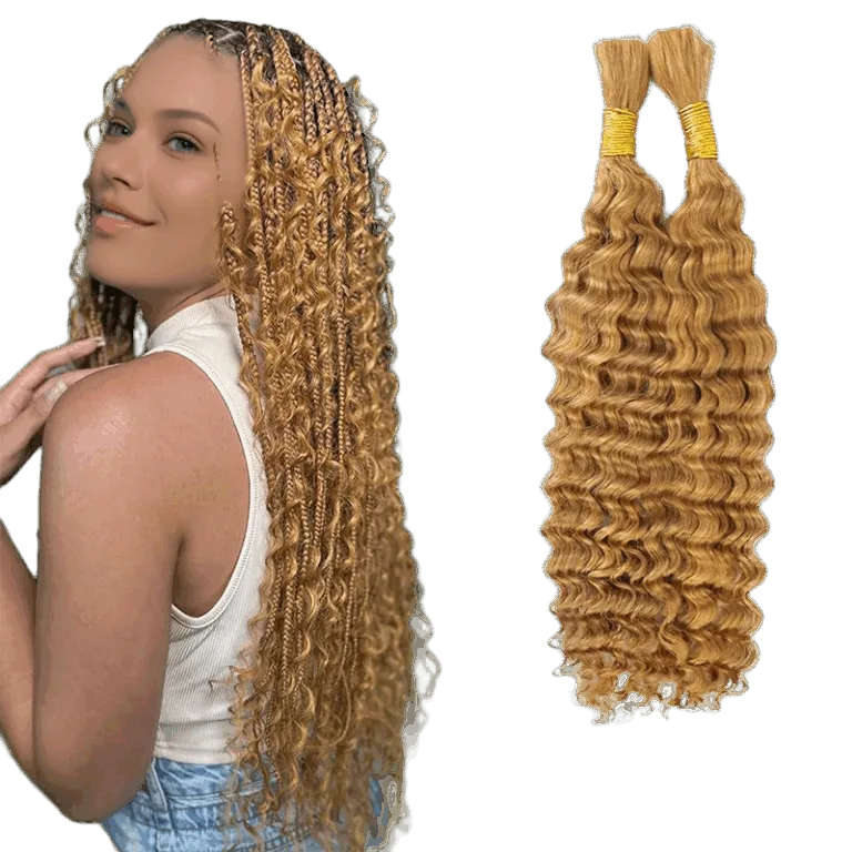 Deep Wave Bulk Braiding Human Hair (30inch, 50g, Remy)