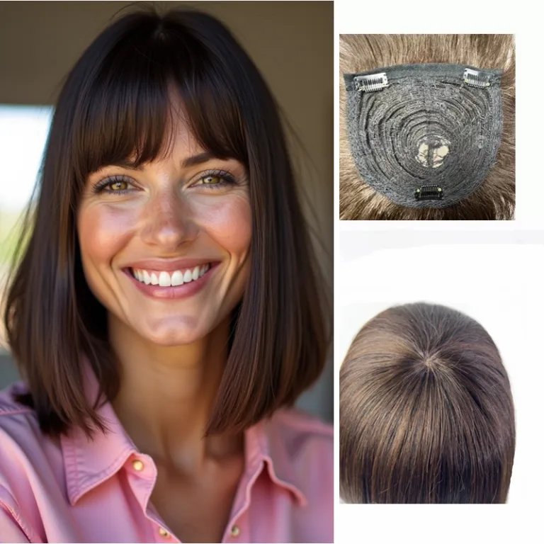 Human Hair Topper with Bangs (Remy)